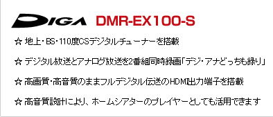 DIGA DMR-EX100-S
